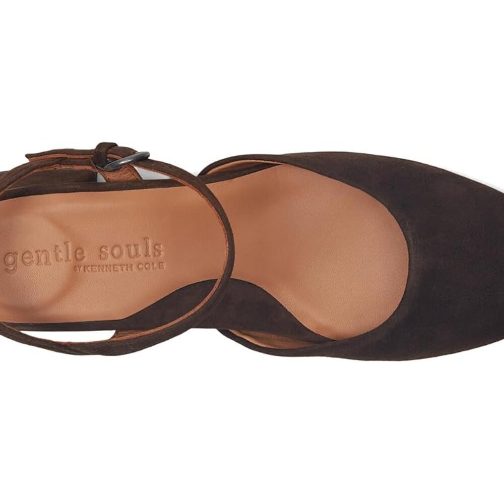 Lucinda Block Heel Chocolate Suede Pump by Gentle Souls for Kenneth Cole - Picture 5 of 7